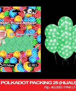 BALON 12" POLKADOT PACKING 26 (HIJAU)