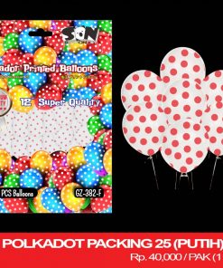 BALON 12" POLKADOT PACKING 25 (PUTIH)
