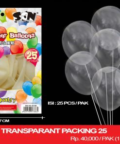 BALON 12" TRANSPARANT PACKING 25