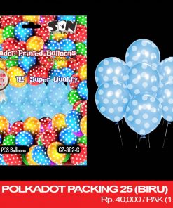 BALON 12" POLKADOT PACKING 25 (BIRU)