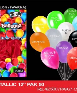 BALON METALLIC 12" PAK 50