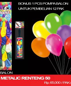BALON 12" METALIC RENTENG 50
