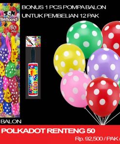 BALON 12" POLKADOT RENTENG 50