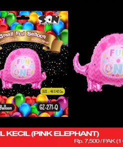 BALON FOIL KECIL (PINK ELEPHANT)