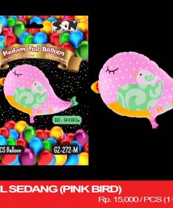 BALON FOIL SEDANG (PINK BIRD)