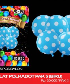 BALON BULAT POLKADOT PAK 5 (BIRU)