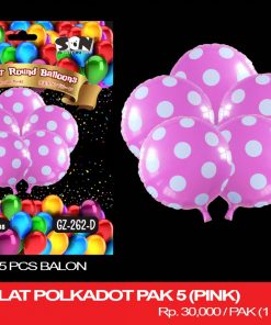 BALON BULAT POLKADOT PAK 5 (PINK)