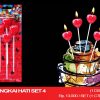 LILIN TANGKAI HATI SET 4