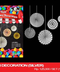 PAPER FAN DECORATION (SILVER)