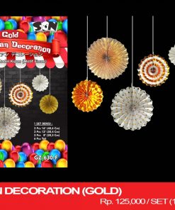 PAPER FAN DECORATION (GOLD)