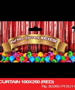 METALLIC CURTAIN 100X250 (RED)