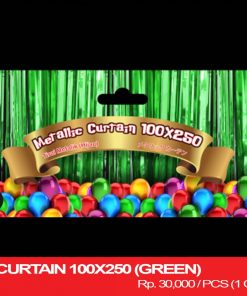 METALLIC CURTAIN 100X250 (GREEN)