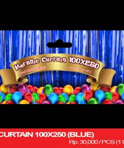 METALLIC CURTAIN 100X250 (BLUE)