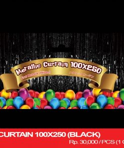 METALLIC CURTAIN 100X250 (BLACK)