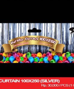 METALLIC CURTAIN 100X250 (SILVER)