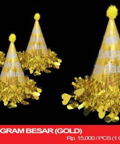 TOPI HOLOGRAM BESAR (GOLD)
